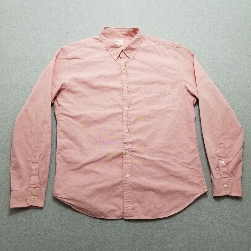 J Crew Shirt Mens XL Pink Button Up Long Sleeve Pocket‎ Casual